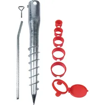 Meister Craft Eindrehbodenhülsen-Set 8-teilig Ø 65 mm x 565 mm für Rohre mit Ø 26 - 64 mm feuerverzinkt