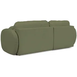 s-style möbel Ecksofa Candy mit Schlaffunktion Grün Bouclé-Stoff - Ottomane links