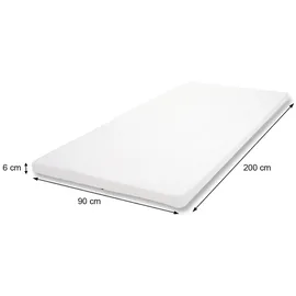 Mendler 6cm Memoryfoam-Matratzentopper HWC-E63 Matratzenschoner 90 x 200 cm weiß