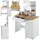 Tectake tectake® Schminktisch, im modernen Look, 3 offene Ablagen, unterteilte Schublade, 90 x 40 x 137,5 cm