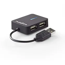 Nedis USB-Hub USB-A Stecker - 4x USB A, 4-Port port(s), USB 2.0, Stromversorgung über USB