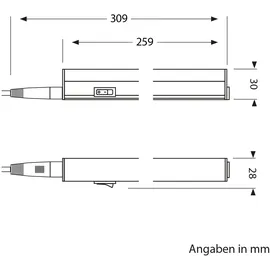 ledscom.de Rigel 4er Set LED Unterbau-Leuchten 25,9cm weiß Kunststoff