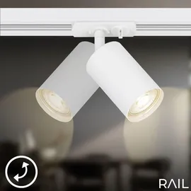 Briloner - Schienensystem Komplettset, 6x GU10 Spots schwenkbar, L-Form, Lichtschienensystem Decke, Strahler Schiene, Deckenlampe, Deckenleuchte, Spotlight, 2,25m, Weiß