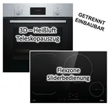 Bosch Herdset Bosch Einbau-Backofen Edelstahl Serie 2 mit Midea Induktionskochfeld autark, 80 cm