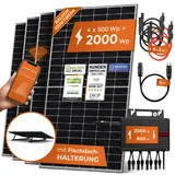 Solarway® Balkonkraftwerk 2000W komplett Steckdose - neuester 2000W Wechselrichter - Solaranlage Komplettset - 500W Solarmodule & Envertech & Zubehör