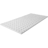 MUSIC STORE Pyramis Absorber, 100x50x30mm, Weiß, Selbstklebend, Hochwertiger Akustikschaum, Reduzierung Mittlerer und Hoher Frequenzen