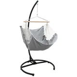 AMANKA XL Hängesessel Relaxsessel 155x125cm in Grau mit Gestell