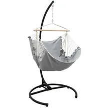 AMANKA XL Hängesessel Relaxsessel 155x125cm in Grau mit Gestell