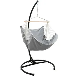 AMANKA XL Hängesessel Relaxsessel 155x125cm in Grau mit Gestell