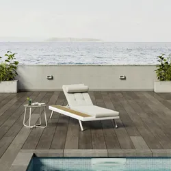 Gartenliege Avolina Steingrau Outdoorstoff/Metall +Abdeckung