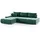 Fun Möbel Ecksofa Sofa mit Schlaffunktion VOGAR Stoff Monolith Grün Ottomane Links - Grün