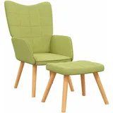 vidaXL Relaxsessel mit Hocker 69 x 95,5 x 0 cm Grün