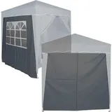 Defactoshop Pavillonseitenteil 2X Seitenteile für 2x2 m mit Seitenwand oder 300x180cm für 3x3 m, Passen für Pavillon 2x2m, 3x3m oder 3x6m grau 200 cm