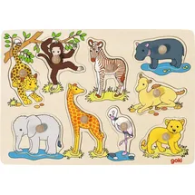 GoKi 57829 - Steckpuzzle Afrikanische Tierkinder