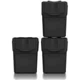 KEDEN Set von 3 Mülltonnen Keden Sortibox aus 100% recyceltem Kunststoff, schwarz, 60L