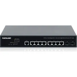 Intellinet Network Solutions Intellinet 10-Port L2+ Fully Managed PoE++ Switch mit 8 Gigabit Ethernet-Ports und 2 SFP-Uplinks