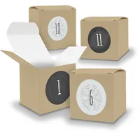 Adventskalender zum Füllen 24x Würfel BRAUN 650mm inkl Stickerbogen V05 Z13
