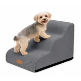 Vounot® Hundetreppe Haustiertreppe Aus Hochdichtem Schwamm, Rutschfest, 57x40x40cm Grau