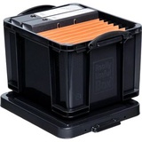 Really-Useful-Box Aufbewahrungsbox 35BK, 35Liter, mit Deckel, Kunststoff, schwarz, 48 x 39 x 31cm