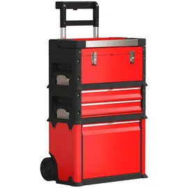 Homcom Werkstattwagen inkl. Koffer Werkzeugwagen leer, mit 3 modularen Einheiten,
