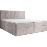 luxusbetten24 Boxspringbett Aurelia Cord mit Stauraum Beige 140x200 ohne Topper