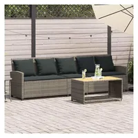 vidaXL Gartensofa 5-Sitzer Loungesofa grau