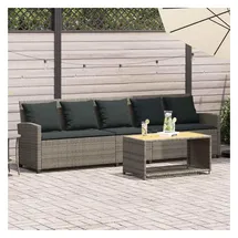 vidaXL Gartensofa 5-Sitzer Loungesofa grau