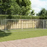 vidaXL Hundezwinger mit Tür 6 x 2 x 1,5 m Stahl Grau