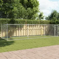 vidaXL Hundezwinger mit Tür 6 x 2 x 1,5 m Stahl Grau