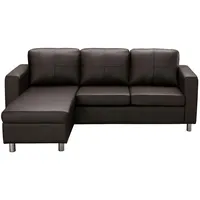 Ecksofa - Kunstleder - Braun - ACKLEY