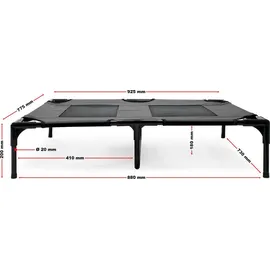 Wiltec Hundebett L 92 x 77 x 20 cm schwarz