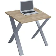 VCM Schreibtisch Lona Sonoma Eiche / Silber