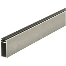 SOTech Designer Schrankrohr NANO 32,4 x 12,2 mm 1000 mm Aluminium mit Gummiauflage Edelstahloptik Matt Gebürstet