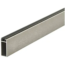 SOTech Designer Schrankrohr NANO 32,4 x 12,2 mm 1000 mm Aluminium mit Gummiauflage Edelstahloptik Matt Gebürstet