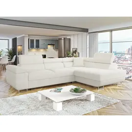 Mirjan24 Eckcouch mit Bettkasten 2-Sitzer Beige