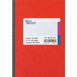 KÖNIG & EBHARDT Geschäftsbuch A6 kariert Rot 96 Blatt