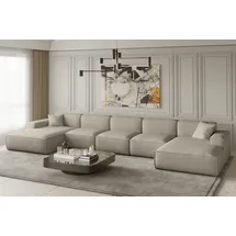 Fun Möbel Wohnlandschaft U-Form CELES XL in Stoff Opera Velvet Beige - Beige