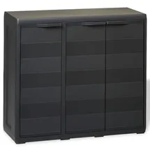 vidaXL Gartenschrank mit 2 Regalen 0,97 x 0,38 x 0,87 m schwarz