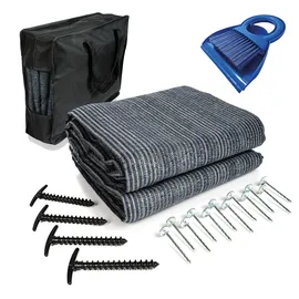 Mr Nomad Vorzeltteppich 2x2.5m – Hochwertiger, UV-beständiger Campingteppich aus HDPE (300 g/m2) – Perfekter Vorzeltboden für Wohnwagen & Wohnmobil – inkl. Tragetasche & Zubehör