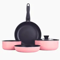 Amercook Easy Click Kochtopfset 8 Stücke - Pink - One Size