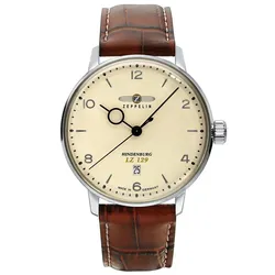 Zeppelin 8042-5 Herrenuhr LZ129 Hindenburg Lederband braun