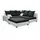 Fun Möbel Ecksofa Sofa NINA inkl.Hocker Weiss / Schwarz Ottomane Rechts - Schwarz