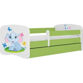 raumhirsch furniture Kinderbett Elefant 80 x 180 cm Holzwerkstoff grün