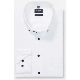 Olymp Modern Fit Businesshemd mit Button-Down-Kragen, Weiss, 43