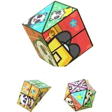 Kreativer faltbarer Panda-Zauberwürfel-Spielzeug für Kinder, 3D-Flips, Zauberwürfel-Set, Reise verwandelt Würfel, Stress-Angstlinderung und Zeitvertreib, 4-in-1-Würfel, Spielzeug für Kinder und