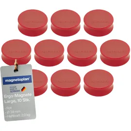 Magnetoplan Ergo-Magnete, Large rot 10 Stück
