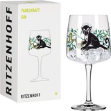 Ritzenhoff & Breker Ritzenhoff 3458001 Gin-Glas 700 ml – Serie Fabelkraft Motiv Nr. 1, Cocktailglas Monkey-Illustration – Made in Germany