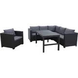 KETER Lounge Set Provence | Kombinationen inkl. Sessel und höhenverstellbarer Tisch | Kissen in anthrazit
