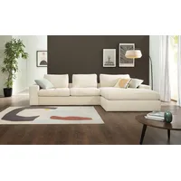 Ecksofa ALINA "Sandy" Sofas Gr. B/T: 326cm x 180cm, Cord GCT, Recamiere rechts, beige (creme gct 11) mit Recamiere, in modernem Cordstoff