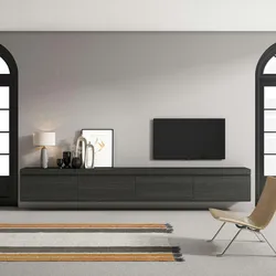 SKRAUT HOME Wohnzimmer TV-Schrank, Viel Stauraum, 320x35x45cm, Großes TV-Format, Hängend, Moderner Stil, Schwarz - 506_7